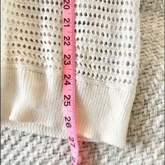 Soho New York & Company White/Cream Open Knit Zipper Back Sweater LIKE NEW! - Picture 8 of 8